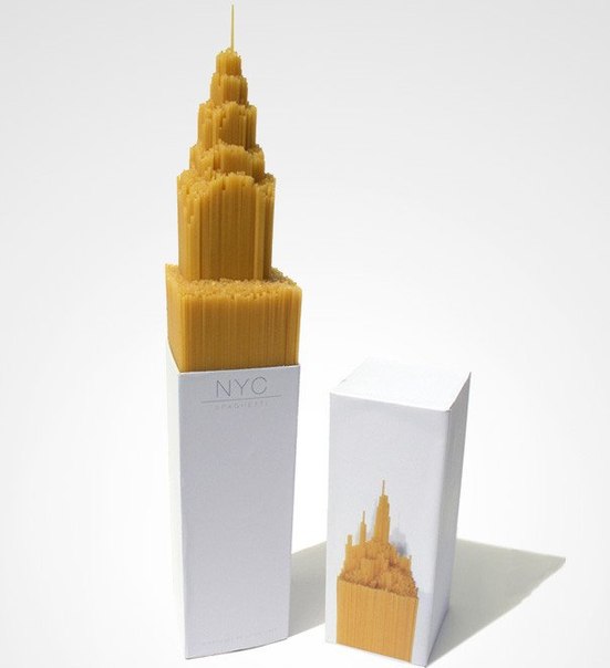 Эти спагетти имеют разную длину и своей формой повторяют один из символов города — небоскреб Эмпайр-стейт-билдинг