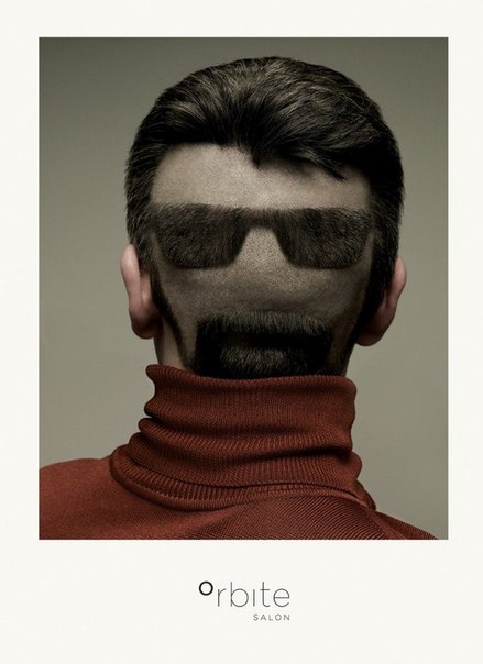 Реклама салона парикмахерских услуг Orbite: "У каждого из нас есть лицо на затылке"