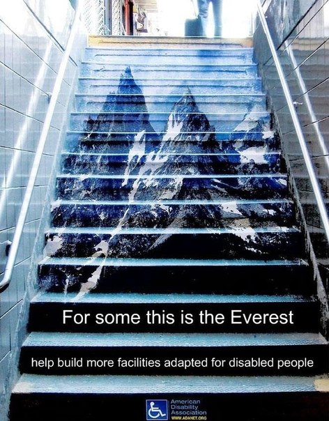 Для некоторых это - настоящий Эверест. Помогите создать больше удобств для людей с ограниченными возможностями.