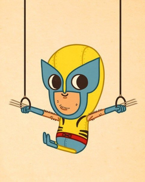 Серия иллюстраций Mike Mitchell "Супергерои такие же, как мы"
