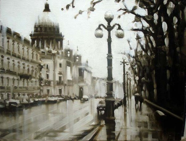 Дождливый Санкт-Петербург в картинах Игоря Жданова