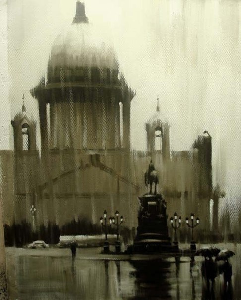 Дождливый Санкт-Петербург в картинах Игоря Жданова