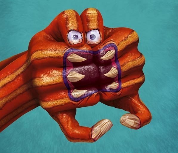 Бразильское агентство Agência Matriz, призывая лучше мыть руки, создало серию под названием "Monster Hands" ("Руки-монстры").
