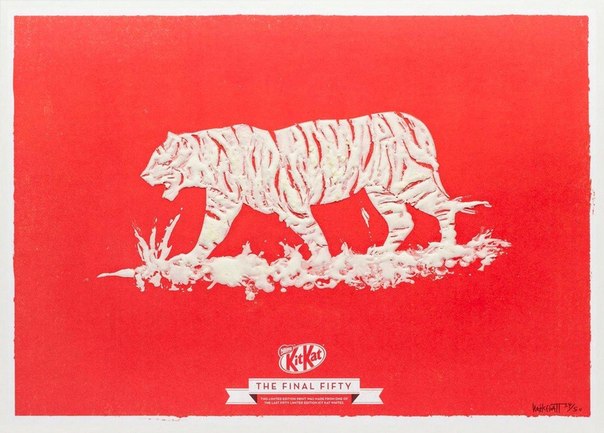Замечательные рекламные принты Kit Kat, созданные вручную из белого шоколада