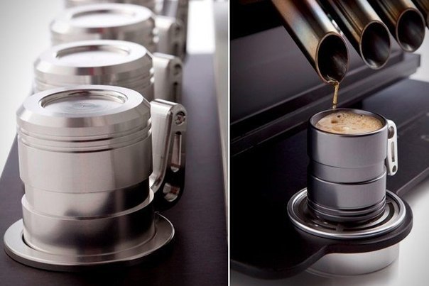 Бравые технические дизайнеры из Espresso Veloce создали поистине гениальный дизайн для кофемашины. За основу ребята взяли двигатель внутреннего сгорания с 12-ю цилиндрами.