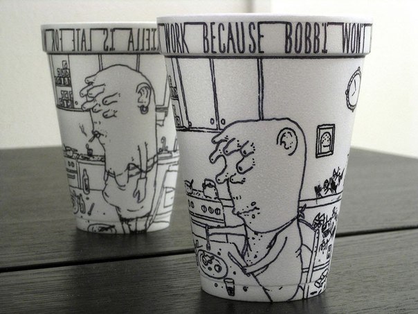 Рисунки на кофейных стаканчиках от дизайнера Cheeming Boey