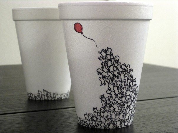Рисунки на кофейных стаканчиках от дизайнера Cheeming Boey