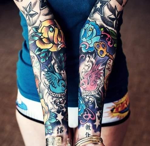 Подборка красочных татуировок на руках