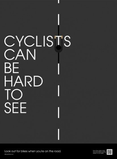 Минималистичные принты социальной рекламы Сингапура в поддержку велосипедистов