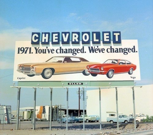 Рекламный щит Chevrolet 1971 год