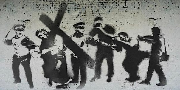 Новая работа знаменитого уличного художника Banksy, приуроченная к Пасхе