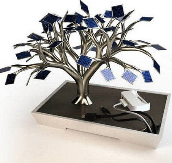Дизайнерское дерево из солнечных батарей для зарядки смартфона
