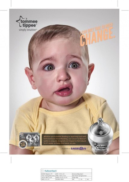 Реклама бутылочек для детского питания Tommee Tippee
