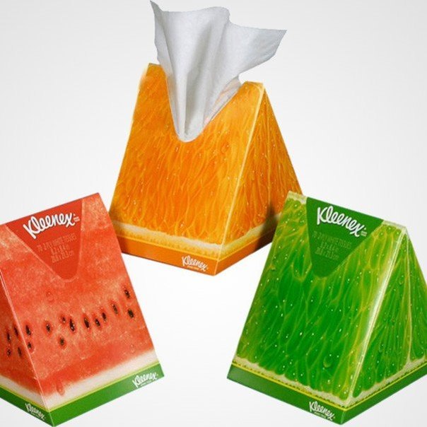 Дизайнерская упаковка салфеток Kleenex: "Кусочек лета"