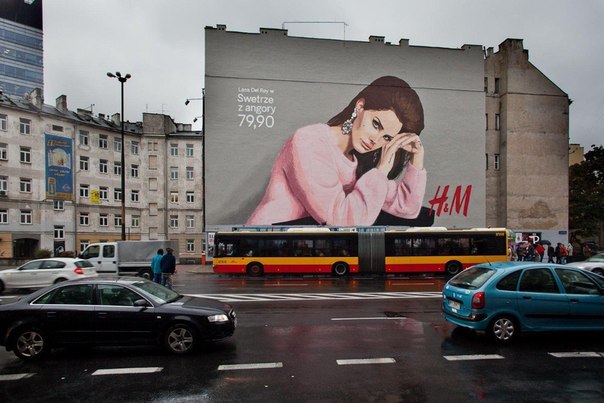 Стрит-арт с Lana Del Rey в рекламе H&M