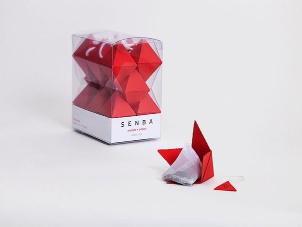 Упаковка в стиле оригами от компании Senba Tea.