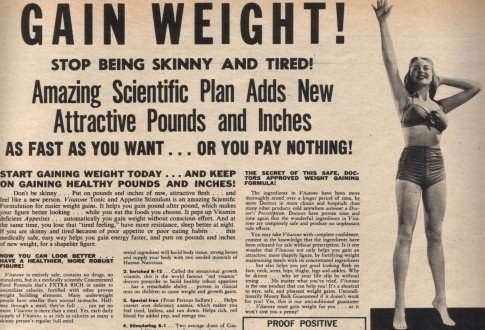 Реклама средств для набора веса