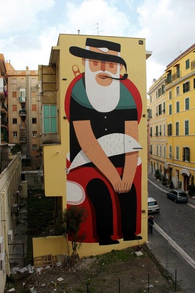 Уличный художник Agostino Iacurci
