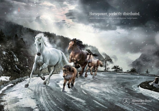 Mercedes-Benz: "Правильно распределенные лошадиные силы."