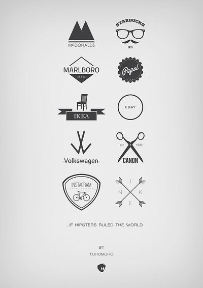 Если бы хипстерсы захватили мир и переделали логотипы известных компаний