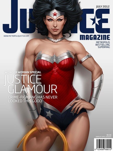 Обложки журанала Justice Magazine с супегероинями от Stanley Lau