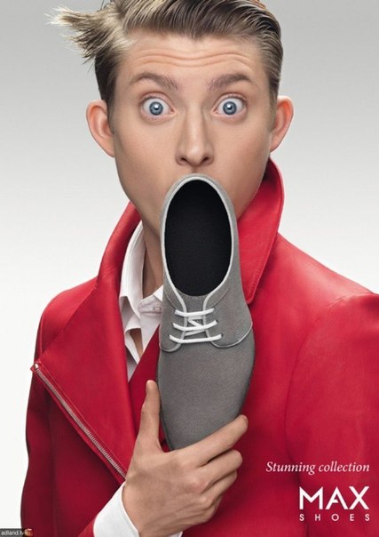 Креативная реклама новой коллекции обуви Max Shoes