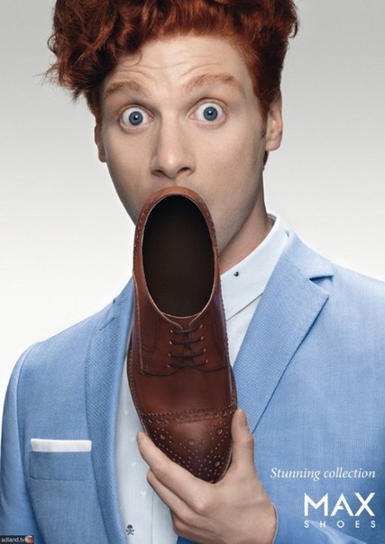Креативная реклама новой коллекции обуви Max Shoes