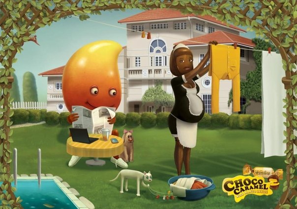 Необычная реклама сладостей Choco Caramel: "Дитя фрукта и шоколада"