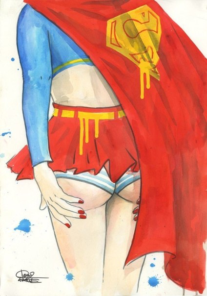 Супергероини в картинах художницы Lora Zombie 