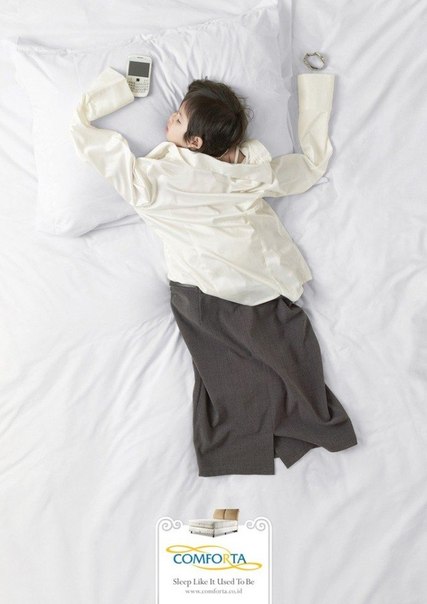 Реклама ортопедических матрасов Comforta: "Спи, как младенец"