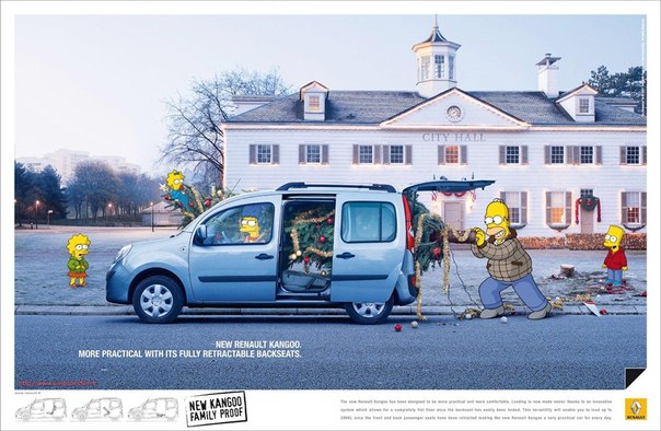 Симпсоны в рождественской рекламе Renault
