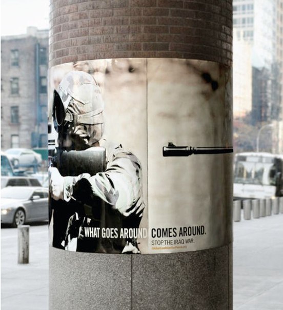 Социальная реклама в США: "Что посеешь, то и пожнешь. Остановим войну в Ираке"