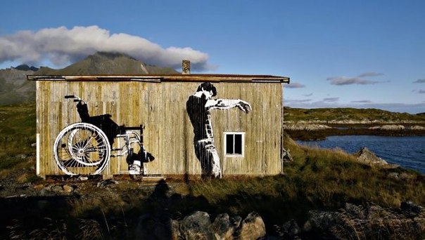 Суровый норвежский стрит - арт художника Долка Лундгрена