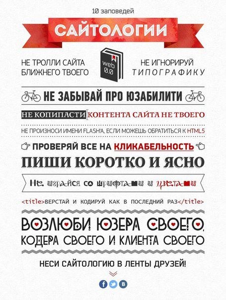 10 заповедей сайтологии