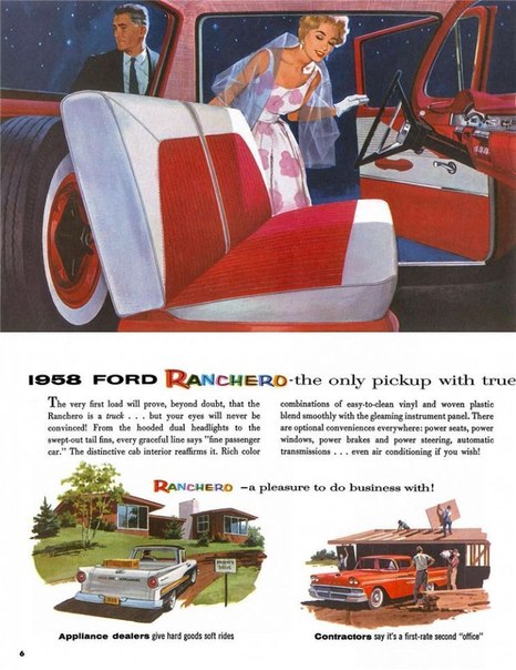 Подборка печатной рекламы Ford Ranchero I поколения (1957-59 м.г.) 
