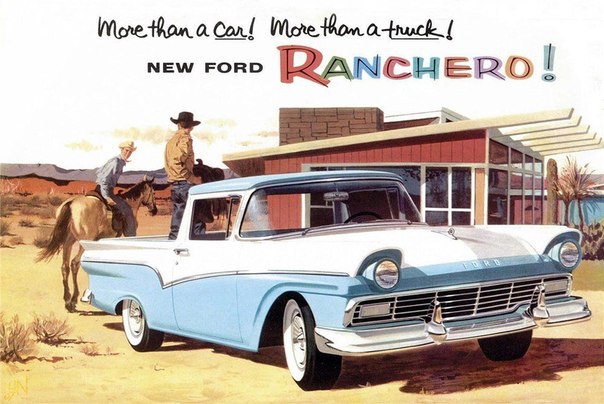 Подборка печатной рекламы Ford Ranchero I поколения (1957-59 м.г.) 