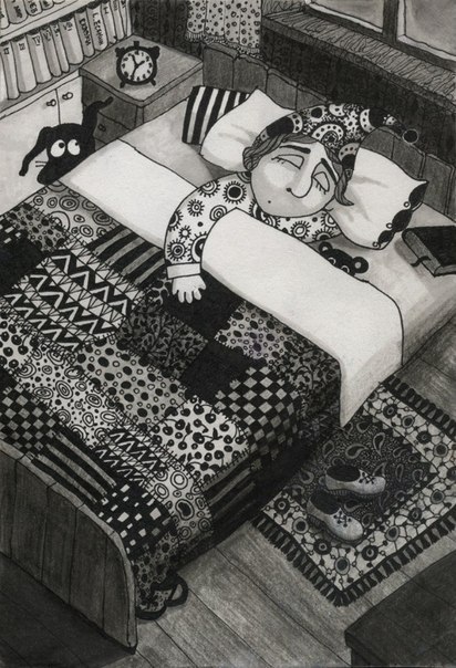  Мальчик, который спит, и собака, которая не спит  - серия иллюстраций от Анастасии Даниловой