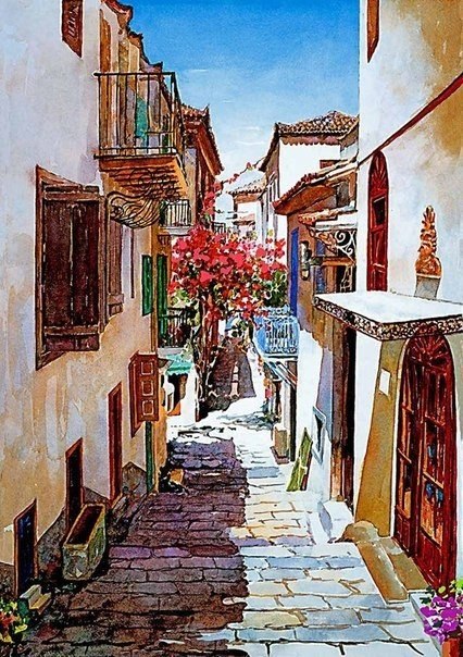 Солнечная Греция в акварелях Pantelis Zografos