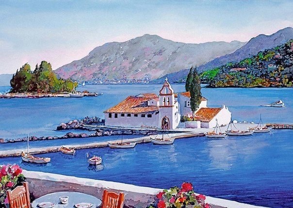 Солнечная Греция в акварелях Pantelis Zografos