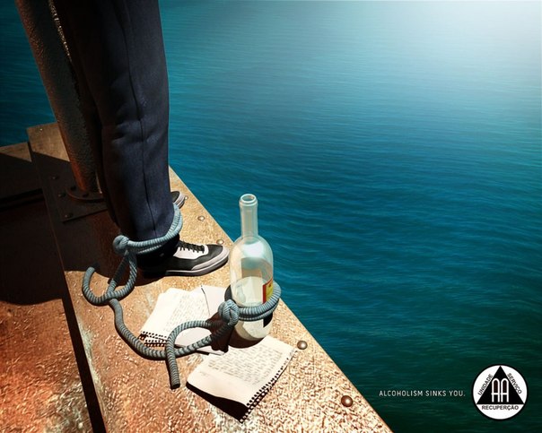 Alcoholics Anonymous: "Алкоголизм увлечет вас на дно"