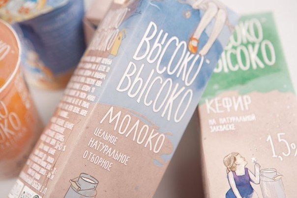 Оформление упаковки молочной продукции "Высоко-высоко"