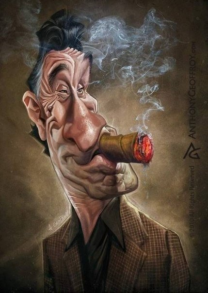 Французский художник Энтони Жоффруа создает карикатуры на знаменитостей