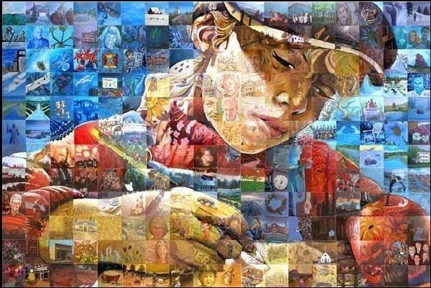 Льюис Лаво – художник, который творит поистине фантастические вещи. Одна его работа состоит сразу из десятков произведений искусства. Все эти маленькие работы художник тоже пишет сам.