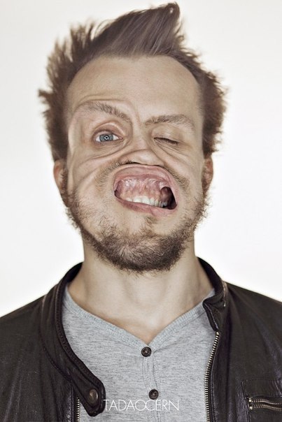 "Blow Job" - серия портретных снимков литовского художника Tadao Cern герои которых испытали на себе силу штормового ветра.